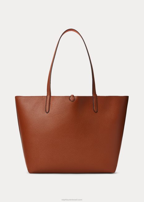 bolsa reversível em couro sintético BD6J5432 mulheres Ralph Lauren bege/laranja