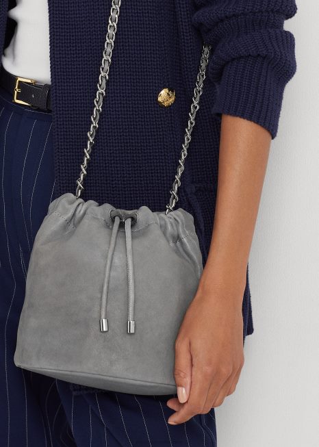 bolsa bucket emmy média em couro lavado BD6J5366 mulheres Ralph Lauren oceano