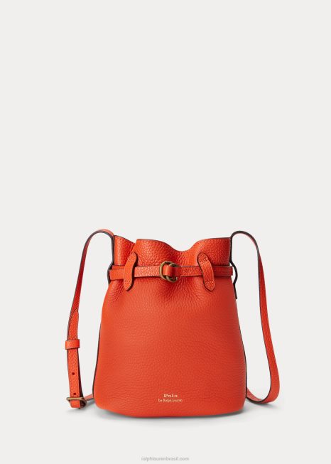 bolsa pequena de couro bellport BD6J5200 mulheres Ralph Lauren pôr do sol laranja