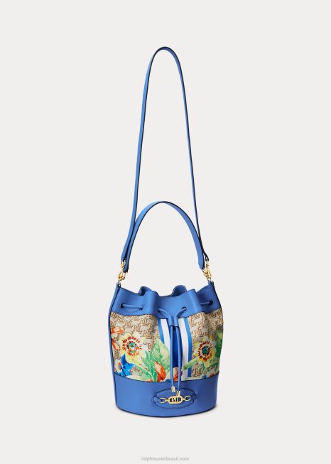 bolsa andie grande monograma com cordão BD6J5446 mulheres Ralph Lauren cáqui/azul nova inglaterra