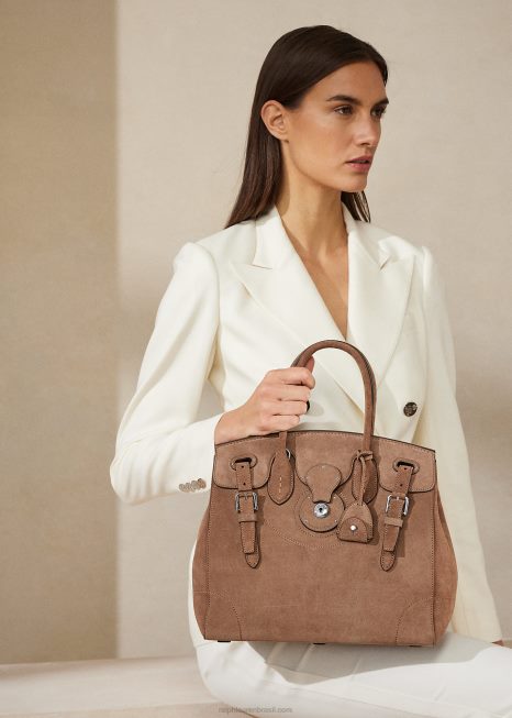 camurça claro ricky 33 BD6J5316 mulheres Ralph Lauren taupe profundo
