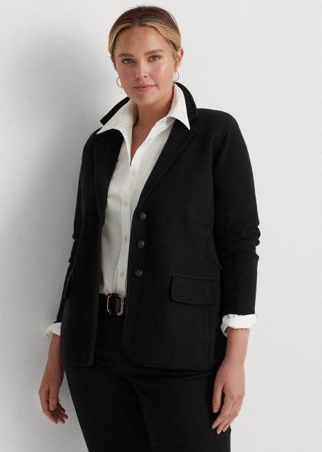 blazer de algodão penteado BD6J4739 mulheres Ralph Lauren preto