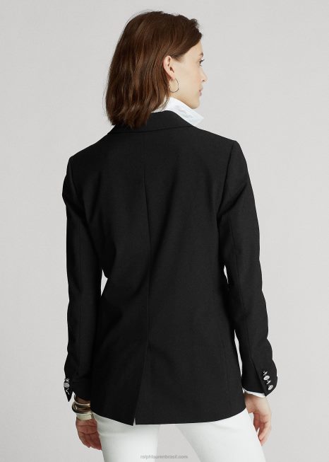 blazer mescla de lã BD6J4757 mulheres Ralph Lauren preto
