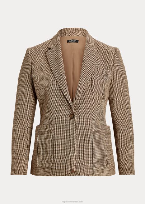blazer sarja linho BD6J4784 mulheres Ralph Lauren marrom multi