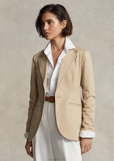 blazer sarja stretch BD6J3191 mulheres Ralph Lauren bronzeado