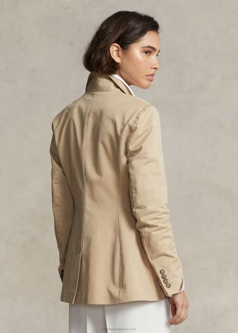 blazer sarja stretch BD6J3191 mulheres Ralph Lauren bronzeado