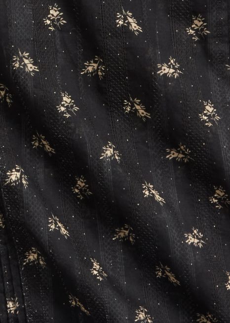 blusa sem mangas jacquard de algodão floral BD6J3629 mulheres Ralph Lauren preto/creme