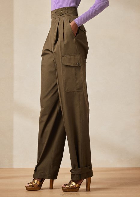 calça cargo algodão anniston BD6J9296 mulheres Ralph Lauren Oliva