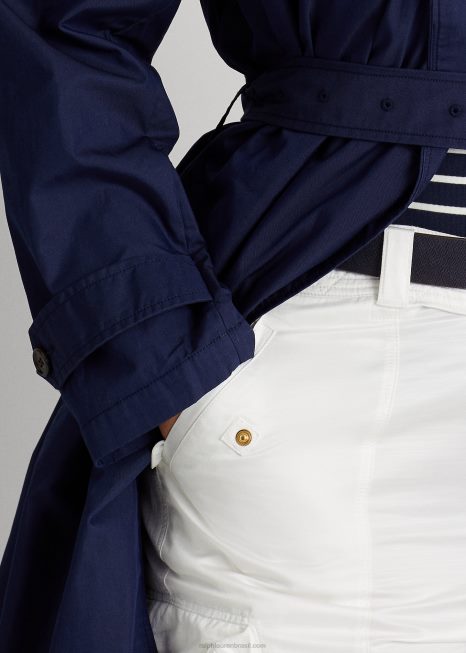calça cargo shantung BD6J4800 mulheres Ralph Lauren branco