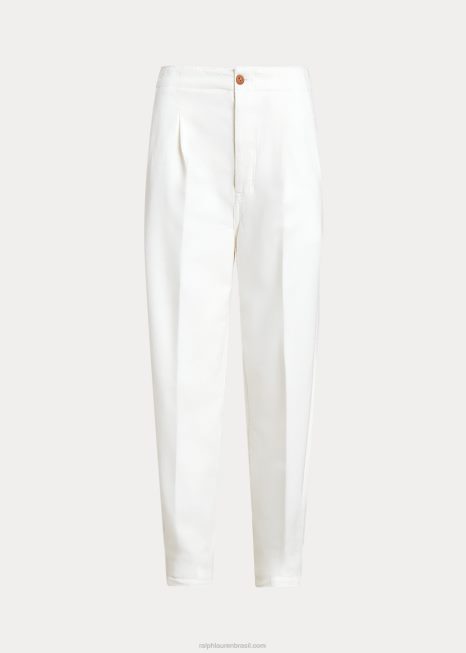 calça chino cenoura BD6J2959 mulheres Ralph Lauren branco