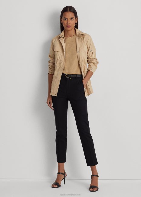 calça de algodão stretch dupla face BD6J9587 mulheres Ralph Lauren preto