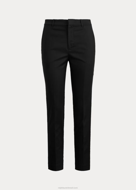 calça de algodão stretch dupla face BD6J9587 mulheres Ralph Lauren preto