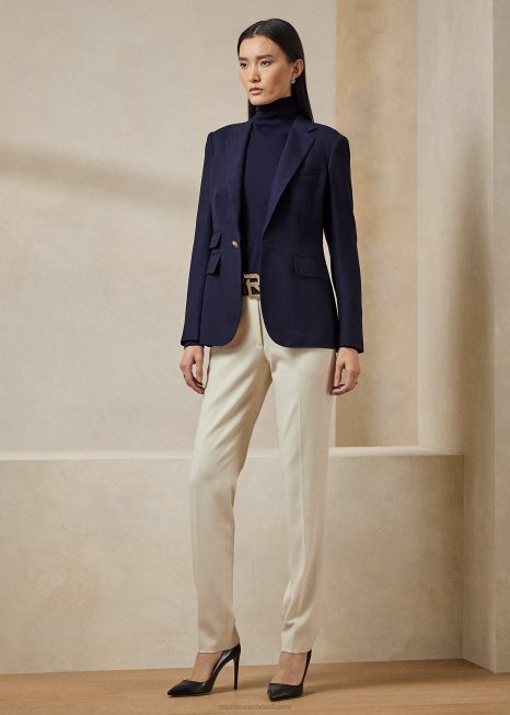 calça de lã simone BD6J9362 mulheres Ralph Lauren creme