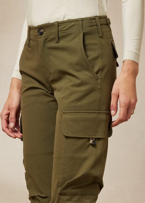 calça de sarja de algodão stretch mitchell BD6J9277 mulheres Ralph Lauren Oliva