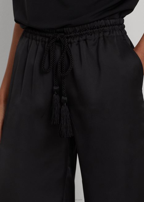 calça larga charmeuse BD6J4334 mulheres Ralph Lauren preto