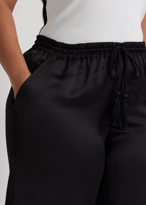 calça larga charmeuse BD6J4565 mulheres Ralph Lauren preto