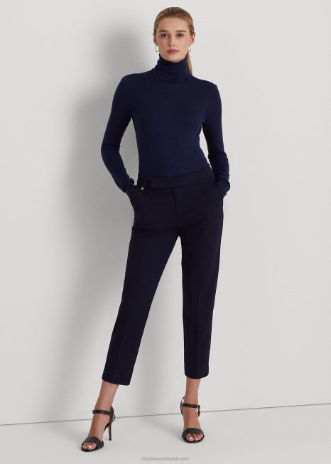calça ponte reta BD6J9459 mulheres Ralph Lauren marinha