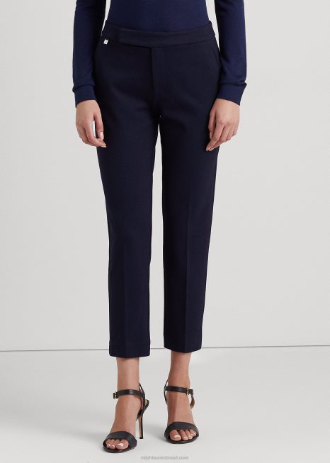 calça ponte reta BD6J9459 mulheres Ralph Lauren marinha