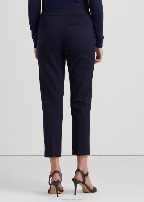calça ponte reta BD6J9459 mulheres Ralph Lauren marinha