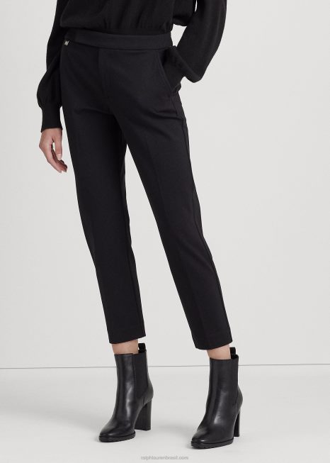 calça ponte reta BD6J9460 mulheres Ralph Lauren preto