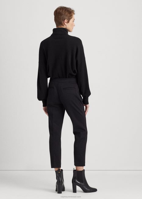 calça ponte reta BD6J9460 mulheres Ralph Lauren preto