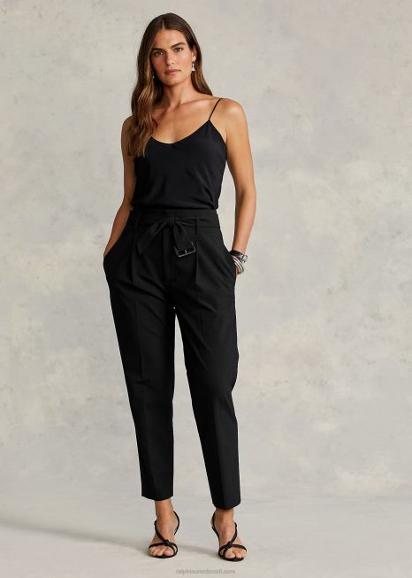 calça reta com cinto BD6J4758 mulheres Ralph Lauren