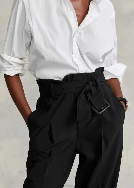 calça reta com cinto BD6J4758 mulheres Ralph Lauren