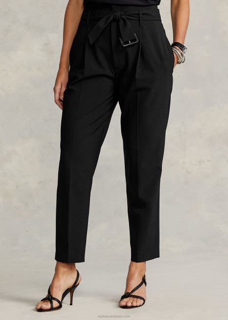 calça reta com cinto BD6J4758 mulheres Ralph Lauren