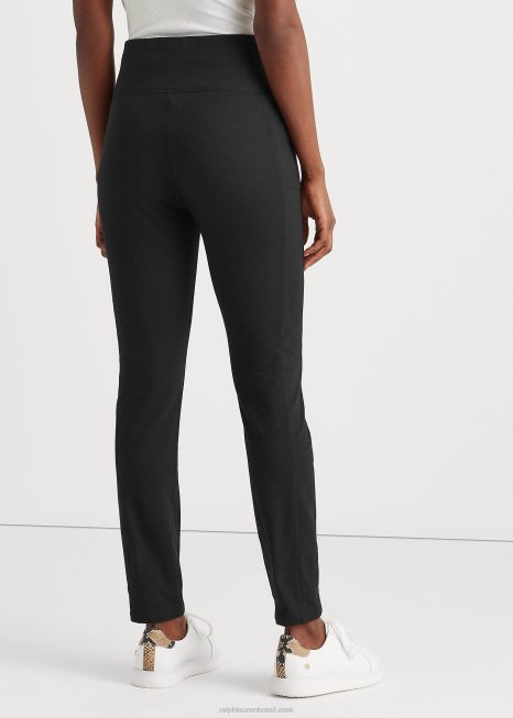 calça skinny de algodão elástico BD6J3822 mulheres Ralph Lauren preto