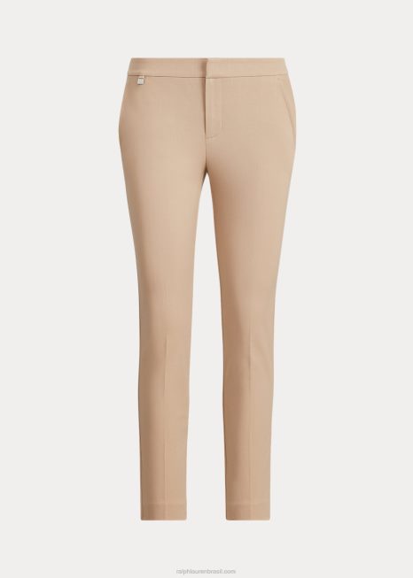 calça skinny de algodão elástico BD6J4168 mulheres Ralph Lauren bronzeado de bétula