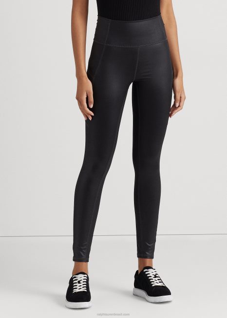 legging jersey revestido BD6J4170 mulheres Ralph Lauren preto
