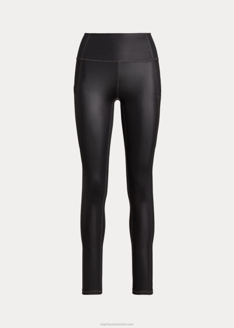 legging jersey revestido BD6J4471 mulheres Ralph Lauren preto