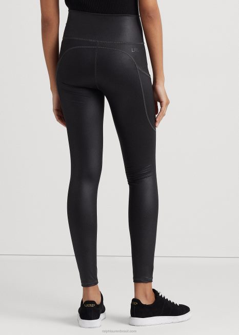 legging jersey revestido BD6J4471 mulheres Ralph Lauren preto