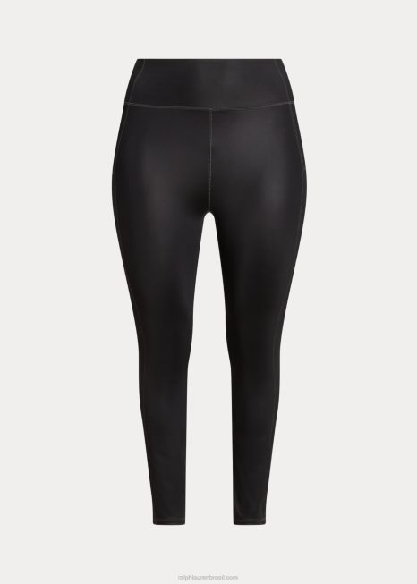 legging jersey revestido BD6J4713 mulheres Ralph Lauren preto
