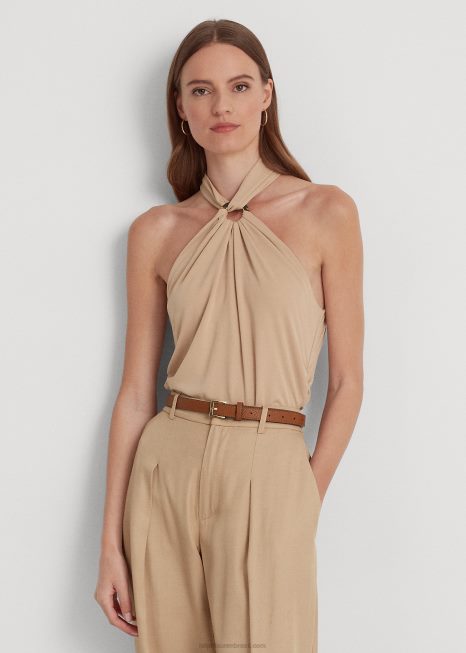 top frente única em jérsei elástico BD6J3797 mulheres Ralph Lauren bronzeado de bétula