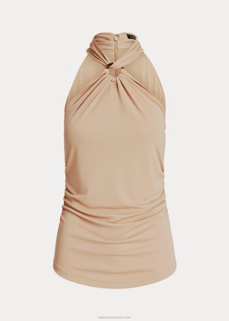top frente única em jérsei elástico BD6J3797 mulheres Ralph Lauren bronzeado de bétula