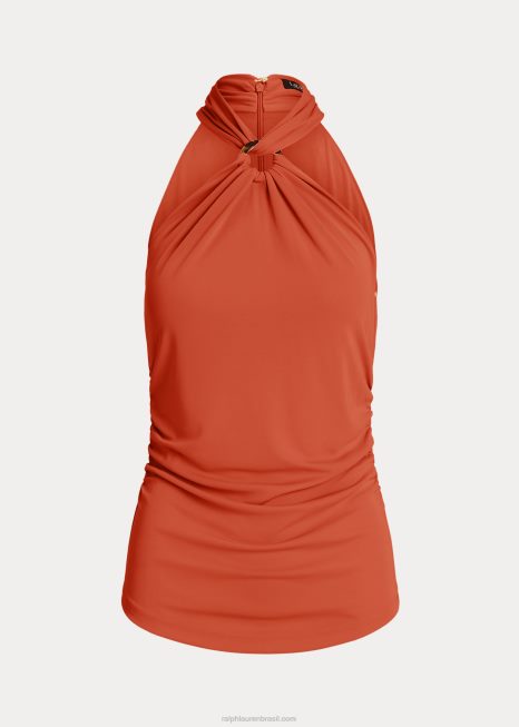 top frente única em jérsei elástico BD6J3798 mulheres Ralph Lauren pedra do sol vermelha