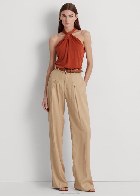 top frente única em jérsei elástico BD6J3798 mulheres Ralph Lauren pedra do sol vermelha