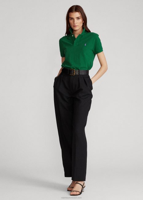 camisa pólo de malha de ajuste clássico BD6J9226 mulheres Ralph Lauren nova floresta