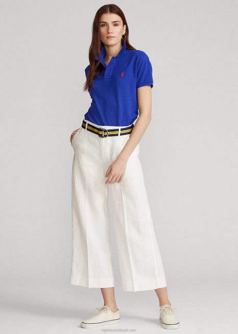 camisa pólo de malha de ajuste clássico BD6J9235 mulheres Ralph Lauren herança real