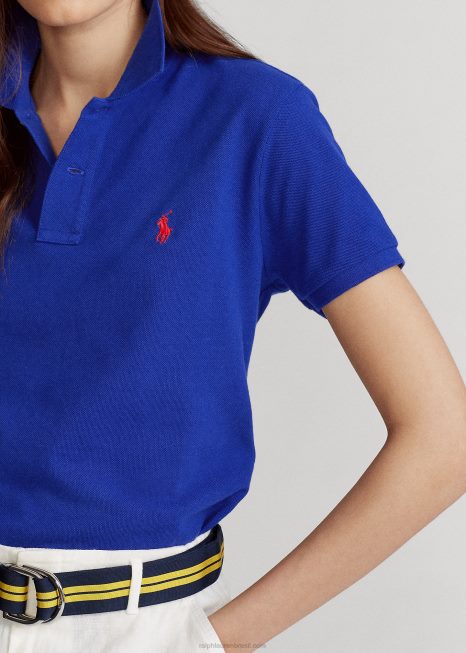 camisa pólo de malha de ajuste clássico BD6J9235 mulheres Ralph Lauren herança real