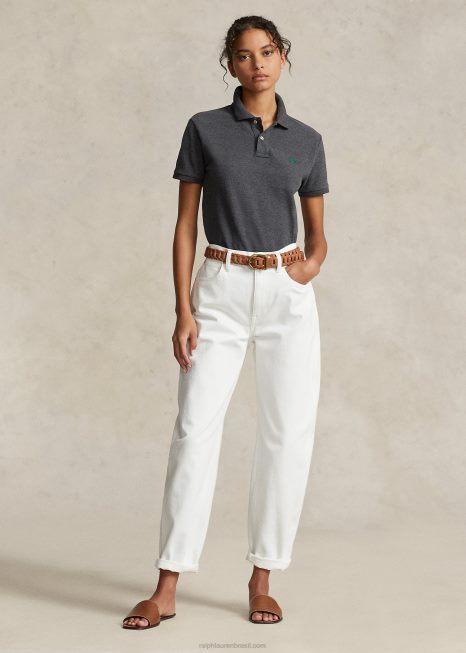 camisa pólo de malha de ajuste clássico BD6J9240 mulheres Ralph Lauren barclay urze