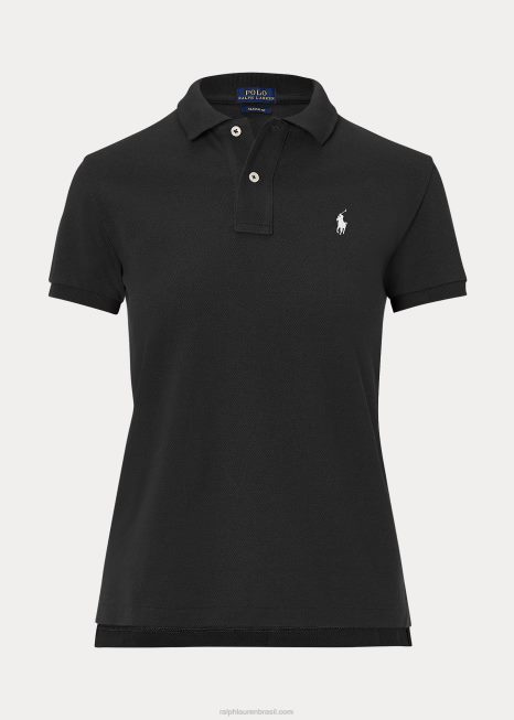 camisa pólo de malha de ajuste clássico BD6J9242 mulheres Ralph Lauren rosa bronzeado