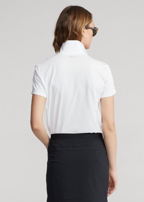 camisa pólo piquê BD6J3691 mulheres Ralph Lauren cer wht
