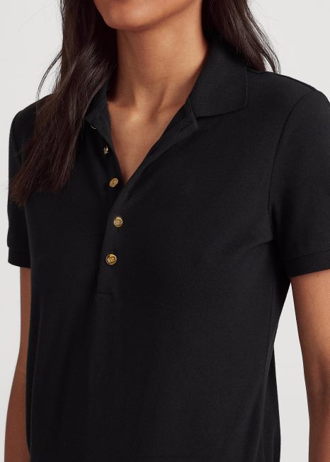 camisa pólo piquê BD6J4016 mulheres Ralph Lauren preto