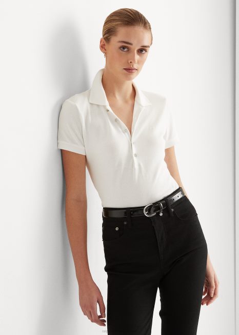 camisa pólo piquê BD6J4473 mulheres Ralph Lauren branco