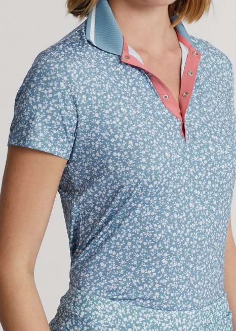 camisa polo de jérsei floral de ajuste personalizado BD6J3746 mulheres Ralph Lauren campo floral