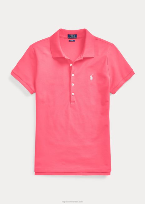 camisa polo slim fit BD6J3243 mulheres Ralph Lauren Rosa quente