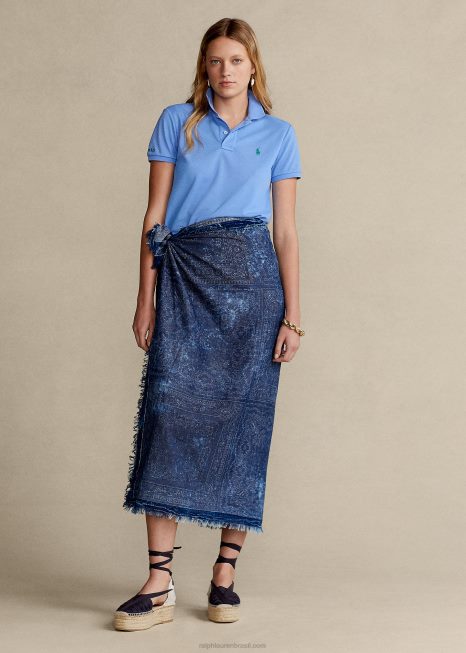 o polo terrestre BD6J3324 mulheres Ralph Lauren porto ilha azul