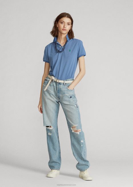 o polo terrestre BD6J3325 mulheres Ralph Lauren nimes azul